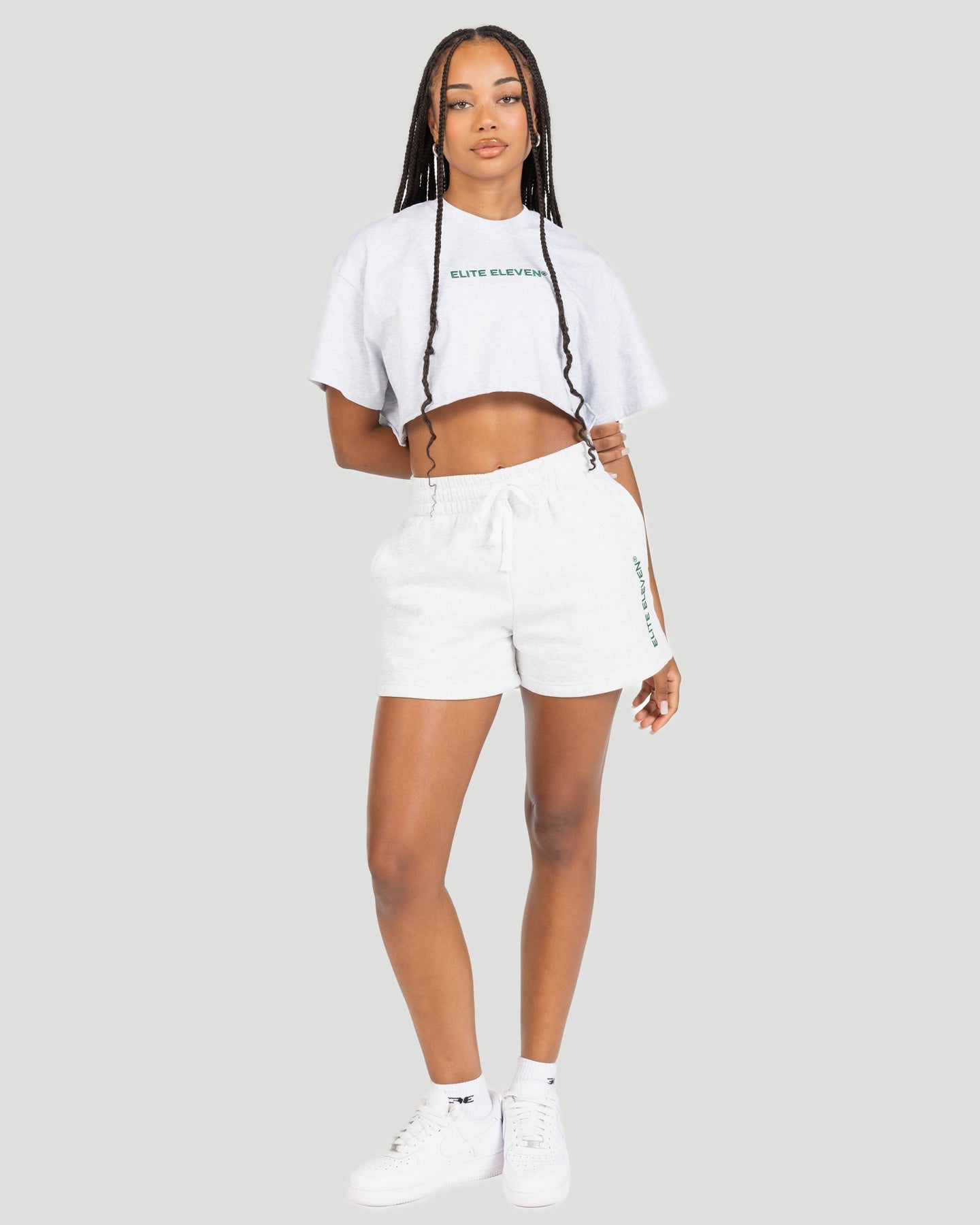 Women's Cropped Registered Tee - Polar Grey