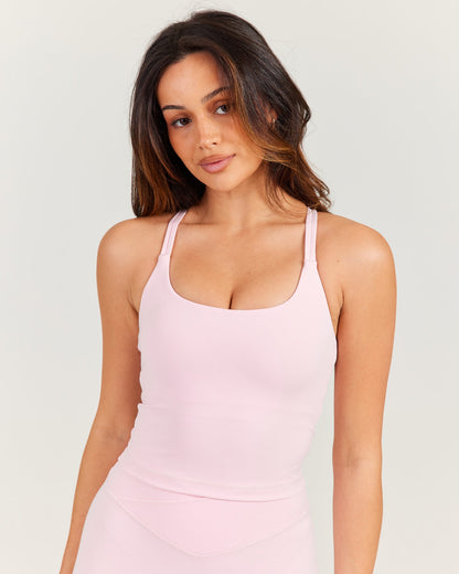 Aura Thin Strap Tank - Blush Pink