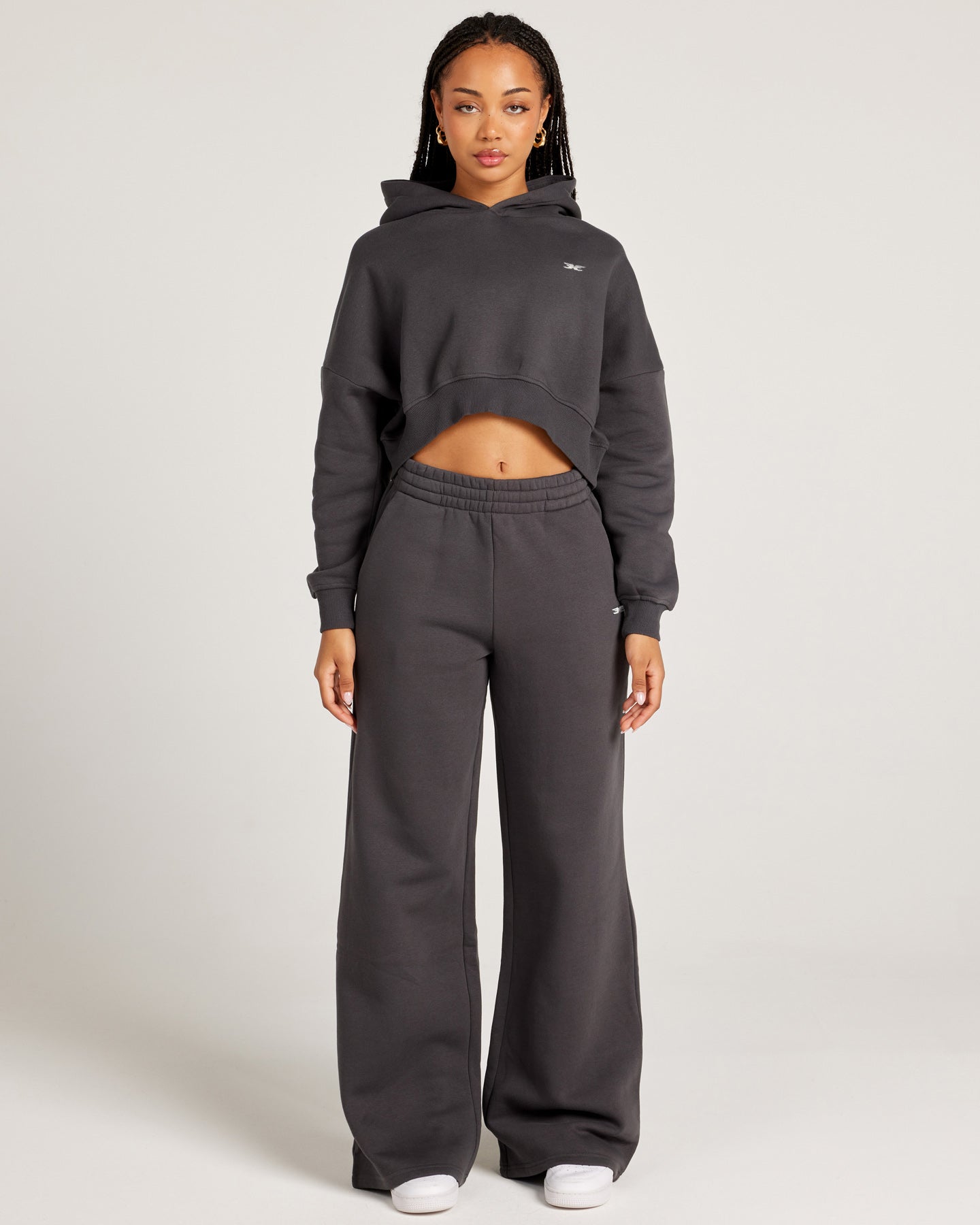 Omni Wide Leg Trackpants - Charcoal